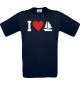 TOP Kinder-Shirt I Love Seegeboot, Kapitän, Skipper kult, Farbe blau, Größe 104