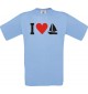 TOP Kinder-Shirt I Love Seegeboot, Kapitän, Skipper kult, Farbe hellblau, Größe 104