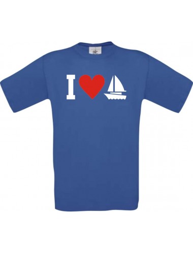TOP Kinder-Shirt I Love Seegeboot, Kapitän, Skipper kult, Farbe royalblau, Größe 104