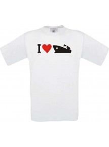 TOP Kinder-Shirt I Love Yacht, Kapitän, Skipper kult, Farbe weiss, Größe 104