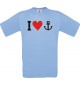 TOP Kinder-Shirt I Love Anker, Kapitän, Skipper kult, Farbe hellblau, Größe 104