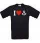 TOP Kinder-Shirt I Love Anker, Kapitän, Skipper kult, Farbe schwarz, Größe 104