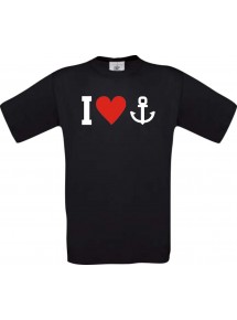 TOP Kinder-Shirt I Love Anker, Kapitän, Skipper kult, Farbe schwarz, Größe 104