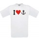 TOP Kinder-Shirt I Love Anker, Kapitän, Skipper kult, Farbe weiss, Größe 104