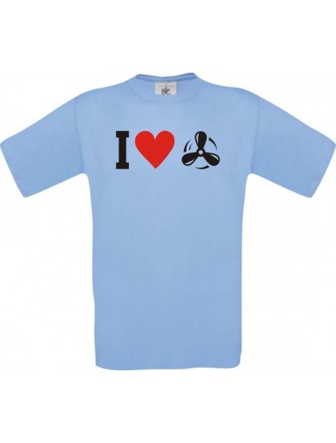 TOP Kinder-Shirt I Love Motorschraube, Kapitän kult, Farbe hellblau, Größe 104