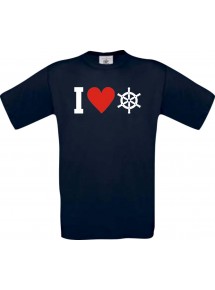 TOP Kinder-Shirt I Love Steuerrrad, Kapitän kult, Farbe blau, Größe 104