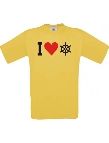 TOP Kinder-Shirt I Love Steuerrrad, Kapitän kult, Farbe gelb, Größe 104