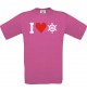 TOP Kinder-Shirt I Love Steuerrrad, Kapitän kult, Farbe pink, Größe 104