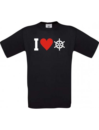 TOP Kinder-Shirt I Love Steuerrrad, Kapitän kult, Farbe schwarz, Größe 104