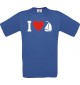 TOP Kinder-Shirt I Love Seegelboot, Kapitän kult, Farbe royalblau, Größe 104