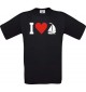 TOP Kinder-Shirt I Love Seegelboot, Kapitän kult, Farbe schwarz, Größe 104
