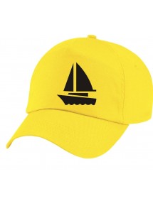 Basecap Original 5-Panel Cap, Seegelboot, Jolle, Skipper, Kapitän, Farbe gelb