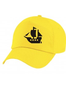 Basecap Original 5-Panel Cap, Seegelyacht, Boot, Skipper, Kapitän, Farbe gelb
