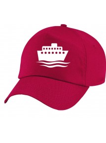 Basecap Original 5-Panel Cap, Kreuzfahrtschiff, Passagierschiff, Farbe rot