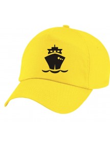 Basecap Original 5-Panel Cap, Frachter, Übersee, Boot, Kapitän, Farbe gelb
