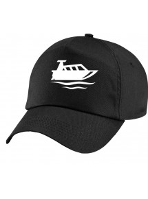 Basecap Original 5-Panel Cap, Motorboot, Yacht, Boot, Kapitän, Farbe schwarz