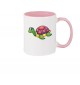 Kinder Tasse süße Motive Schildkröte, Farbe rosa