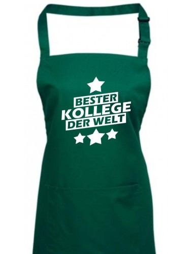 Kochschürze,  bester Kollege der Welt, Farbe bottlegreen