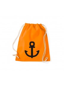 Gymsac Turnbeutel Anker Boot Skipper Kapitän, Farbe orange