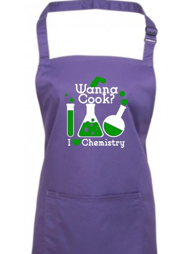 Kochschürze, Wanna Cook Reagenzglas I love Chemistry, Farbe purple