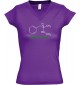sportlisches Ladyshirt mit V-Ausschnitt Wanna Cook Srukturformel, Farbe lila, Größe L