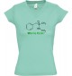 sportlisches Ladyshirt mit V-Ausschnitt Wanna Cook Srukturformel, Farbe mint, Größe L