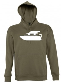 Kapuzen Sweatshirt  Yacht, Boot, Skipper, Kapitän kult, army, Größe L