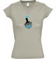 sportlisches Ladyshirt mit V-Ausschnitt Wanna Cook Reagenzglas Test Tube, Farbe khaki, Größe L
