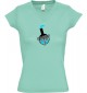 sportlisches Ladyshirt mit V-Ausschnitt Wanna Cook Reagenzglas Test Tube, Farbe mint, Größe L