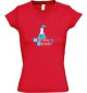 sportlisches Ladyshirt mit V-Ausschnitt Wanna Cook Reagenzglas Test Tube, Farbe rot, Größe L