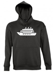 Kapuzen Sweatshirt  Kreuzfahrtschiff, Passagierschiff kult, schwarz, Größe L