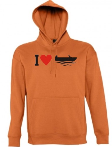 Kapuzen Sweatshirt  I Love Angelkahn, Kapitän kult, orange, Größe L