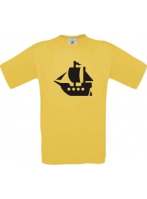 Seegelyacht, Boot, Skipper, Kapitän  kult, gelb, Größe L