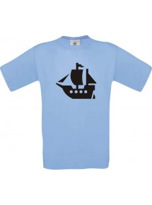 Seegelyacht, Boot, Skipper, Kapitän  kult, hellblau, Größe L