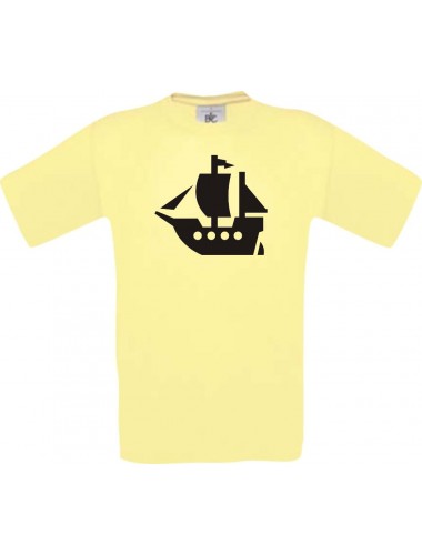 Seegelyacht, Boot, Skipper, Kapitän  kult, gelb, Größe L