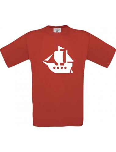 Seegelyacht, Boot, Skipper, Kapitän  kult, rot, Größe L