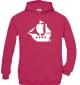 Cooler Kinder Kapuzenpullover Seegelyacht, Boot, Skipper, Kapitän kult, pink, Größe 110/116