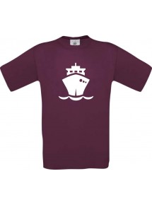 Frachter, Übersee, Boot, Kapitän  kult, burgundy, Größe L