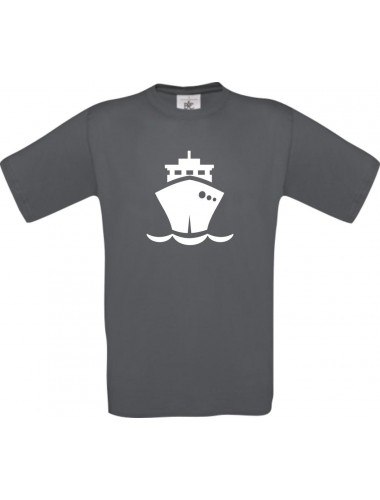 Frachter, Übersee, Boot, Kapitän  kult, grau, Größe L