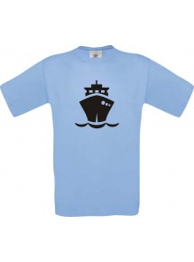 Frachter, Übersee, Boot, Kapitän  kult, hellblau, Größe L