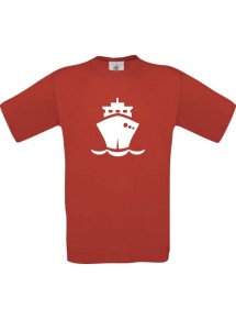 Frachter, Übersee, Boot, Kapitän  kult, rot, Größe L