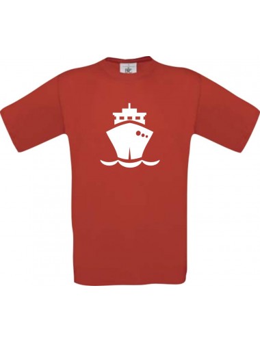 Frachter, Übersee, Boot, Kapitän  kult, rot, Größe L