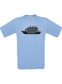 Kreuzfahrtschiff, Passagierschiff  kult, hellblau, Größe L