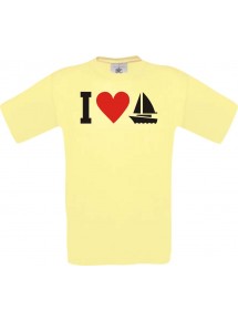I Love Seegeboot, Kapitän, Skipper  kult, gelb, Größe L