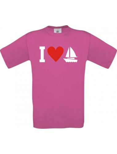I Love Seegeboot, Kapitän, Skipper  kult, pink, Größe L