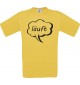 Kinder-Shirt Sprechblase läuft Farbe gelb, Größe 104