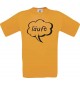 Kinder-Shirt Sprechblase läuft Farbe orange, Größe 104