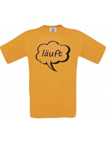 Kinder-Shirt Sprechblase läuft Farbe orange, Größe 104