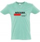 sportlisches Männershirt mit V-Ausschnitt Bäcker Loading, Farbe mint, Größe L