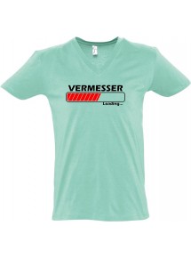sportlisches Männershirt mit V-Ausschnitt Vermesser Loading, Farbe mint, Größe L